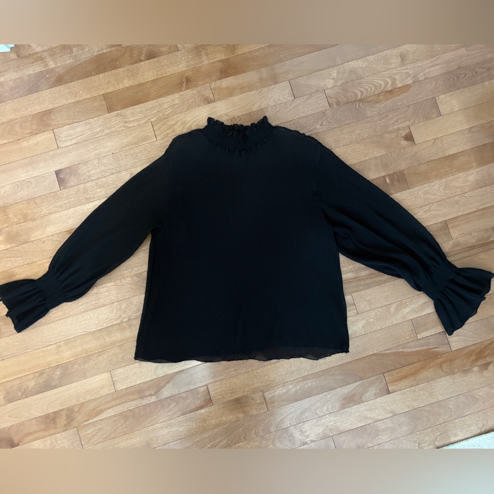 Black blouse with bell sleeves